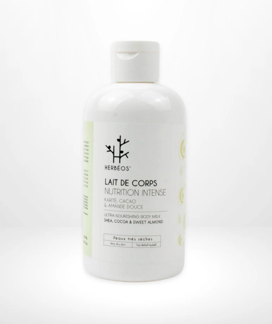 Lait de corps nutrition intense, parfum envoûtant au karité, cacao et amande douce - 250ml