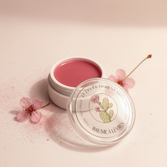 Baume à lèvres naturel “Nectar de Cerise” Le Figuier d’Orient — texture fondante, parfum cerise, soin nourrissant et réparateur.