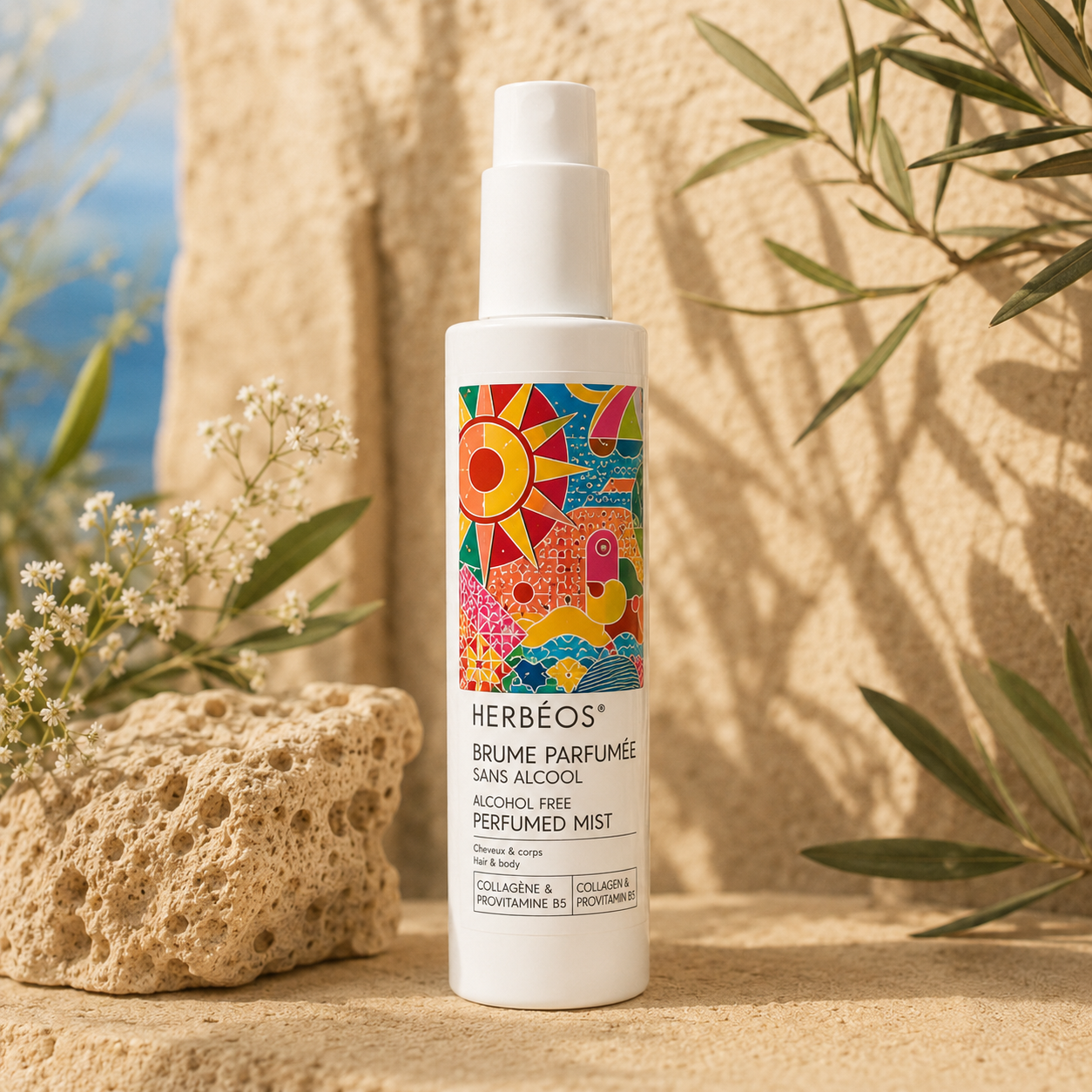 Brume parfumée sans alcool Herbéos pour cheveux et corps – parfum délicat, hydratation et fraîcheur estivale – Le Figuier d'Orient