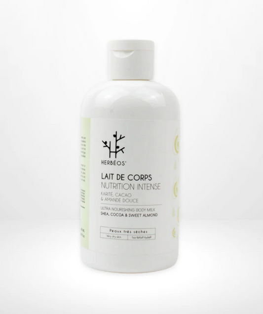 Lait de corps nutrition intense, parfum envoûtant au karité, cacao et amande douce - 250ml