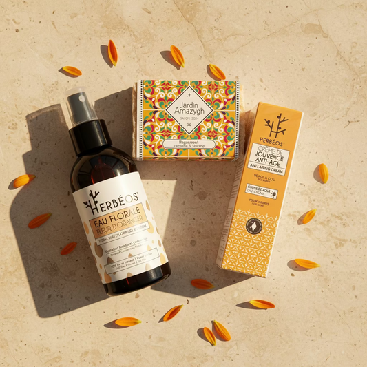 Coffret Rituel Jouvence Éclat Le Figuier d’Orient avec crème anti-âge figue de barbarie, eau florale fleur d’oranger et savon curcuma régénérant